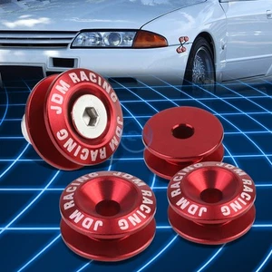 Red 24mm x 11mm Aluminum Bumper Quick Release Fastener Rivet O-Rings 4pcs/Kit - Picture 1 of 5