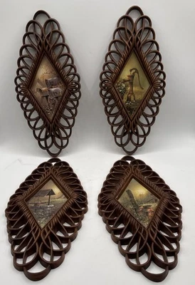 Juego De Colección De 4 Placas De Pared Burwood Products Company 1350 Country Hechas En EE. UU. Foto 1 de 4