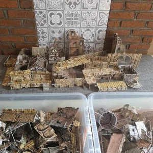 Mittelalterliche Stadtruinen 28mm Wargame/RPG/DnD Gelände Konvolut Mordheim AoS Alte Welt - Bild 1 von 15