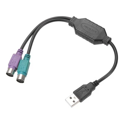 USB auf PS/2 Adapterkabel 6P 1FT Buchse auf USB für PC Tastatur Maus, schwarz - Bild 1 von 4