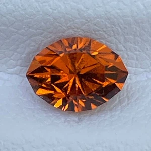 Anillo de compromiso naranja natural precisión marquesa hessonita granate 1,24 quilates gema - Imagen 1 de 6