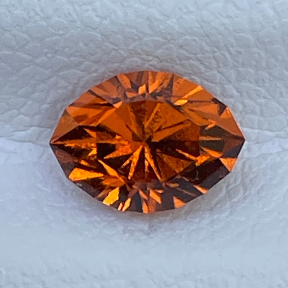 Natural Orange Precision Marquise Hessonite Garnet 1.24 Cts Engagement Ring Gem - Image 1 of 4