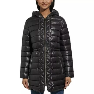 Kenneth Cole Ladies' Quilted Anorak Jacket, Color Black Size Medium - Picture 1 of 10