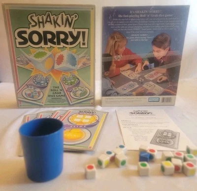 Vintage 1992 Shakin' Sorry Dice Game Parker Brothers COMPLETE - Image 1 of 4