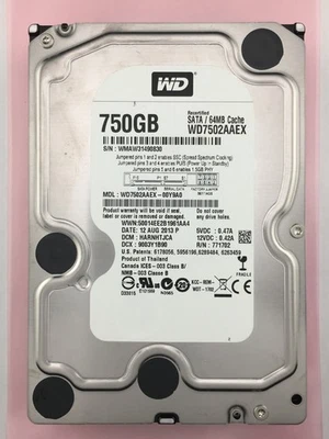 Western Digital WD 750GB 3.5" SATA Hard Drive HDD 7200RPM WD7502AAEX 64MB Cache - Image 1 of 4