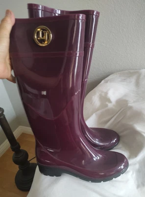 BOTAS DE LLUVIA HASTA LA RODILLA JALEA DE LIMÓN BORGOÑA, TALLA 8M Foto 1 de 4