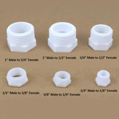 1/8" -1" BSP Male×Female Thread Reducing Bushing Plastic Pipe Connector Fittings - Image 1 of 4