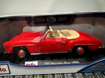 Maisto 1:18 Diecast Edición Especial 1955 Mercedes-Benz 190SL ROJO Nuevo Foto 1 de 4
