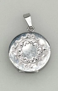 Bilderanhänger Medaillon Anhänger 835er Silber Gravur rund Antikstil F10B111 - Bild 1 von 6