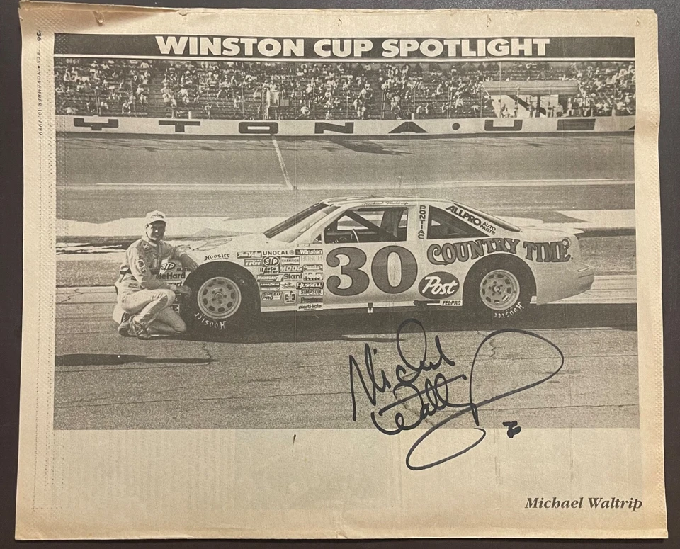 Michael Waltrip 1989 country time cena 30 copas AUTÓGRAFO assinado cartão de herói autografado - Imagem 1 de 1