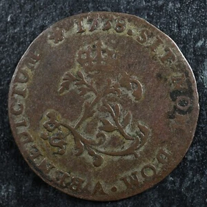 Double sol aux deux L couronnées 1738A Paris France Billon Louis XV Breton 508 - Picture 1 of 2