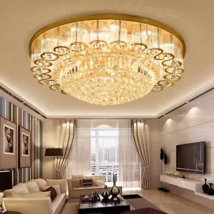 Modern LED K9 Crystal Ceiling Light Pendant Lamp Chandelier with Remote Control - Picture 1 of 14