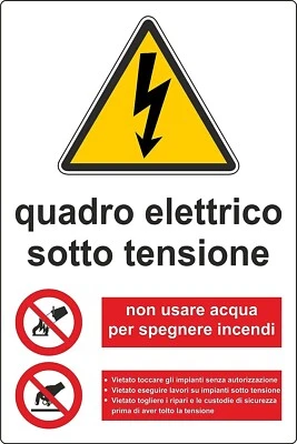 GLOBAL PUBBLITÀ CARTELLO SEGNALETICO - QUADRO ELETTRICO SOTTO TENSIONE - segnale