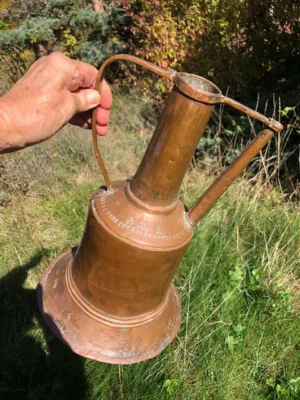 ORIENTAL*Vintage-ART OTTOMAN-Pichet-Aiguière-Vase -Syrie-cuivre-martelé- XIXe - Photo 1/4