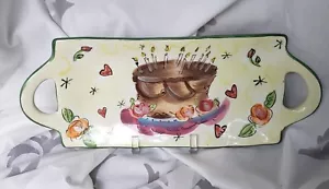 Birthday Cake Cup Cake Theme Ceramic Tray Julia Junkin Whimsical Fun - Picture 1 of 2