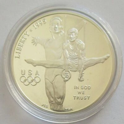 USA 1 Dollar 1995 Olympics Atlanta Gymnastics Silver Proof - Image 1 of 2