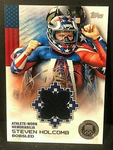 STEVEN HOLCOMB 2014 Topps US Olympic RELIC Silver Parallel Card #d /50 BOBSLED - Picture 1 of 2