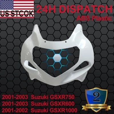 Unpainted Upper Front Nose Fairing For Suzuki GSXR600 GSXR750 GSXR1000 2000-2003 - Image 1 of 3
