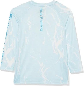 NEW Boy's Huk Long Sleeve Pursuit Crystal Blue Shirt Size Small MSRP: $40.00 - Picture 1 of 11