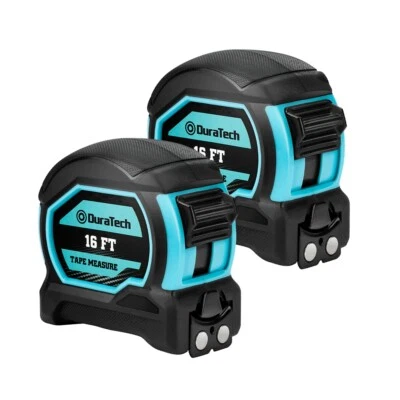 DURATECH 2PC 16FT Magnetic Tape Measure Fractions 1/8 Retractable Measuring Tape - Image 1 of 4