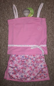 Girls FERREIRA TENNIS NEW W/TAG Pink Top&Pink Floral Skort Outfit Set Size-S(4/5 - Picture 1 of 11