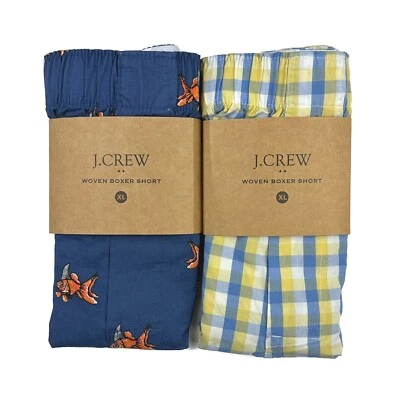 J Crew Boxers Men's XL 2 Pair Goldfish and Gingham Boxer Shorts - Image 1 of 3