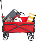 Lightweight Collapsible Folding Outdoor Utility Wagon, Weight Capacity 150 LBS,