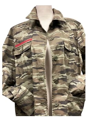 Caslon Nordstrom Verde Camuflaje Militar Camisa Chaqueta Abotonada Talla L Foto 1 de 4
