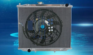 Aluminum Radiator+FAN for Nissan Terrano R20 2.7L Turbo Diesel Automatic 1996-99 - Foto 1 di 6