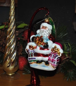 NEW Ch RADKO 2023 ROOM FOR ONE MORE Glass Ornament 1021653 Poland Santa Charity - Picture 1 of 9