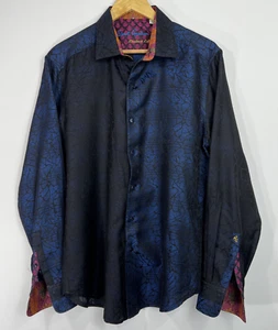 Robert Graham Three Silk Long Sleeve Shirt Men's L Limited Edition Color Block - Picture 1 of 15