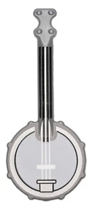 ☀️NEW Lego Flat Silver Banjo w/ Silver Strings Music Musican Band Instrument - Picture 1 of 2