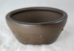 Vintage Round Drum Zisha Bonsai Pot, Succulent Planter + Mesh - 5.25"x 5.25"x 2" - Picture 1 of 4