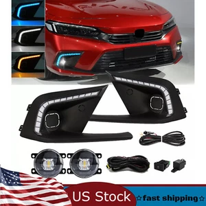 For Honda Civic 2022-2024 LED Daytime Running Light DRL Fog Light Kits Sensor - Foto 1 di 17