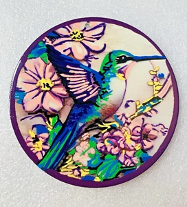 Decorazione natalizia in legno dipinto a mano colibrì rosa e viola #86 - Foto 1 di 3
