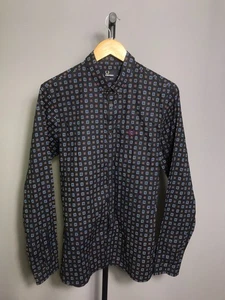 Fred Perry Camisa Para Hombre Con Botones Manga Larga Slim Fit Azul Sz M - Imagen 1 de 9