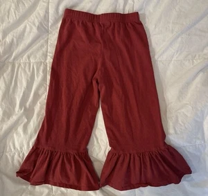 Matilda Jane Girls Leggings/Big Ruffle Pants Size 12 Burgundy - Picture 1 of 3