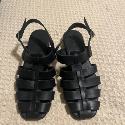 Jenni Kayne Leather Lake Sandals Black  Sz 37 - Image 1 of 4