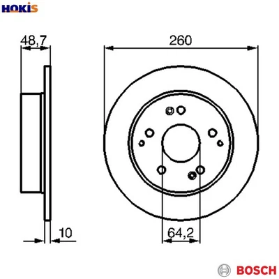 2x BRAKE DISC 0 986 479 225 FOR HONDA CIVIC/VII/Hatchback D14Z6/D14Z5 1.4L 4cyl - Image 1 of 4