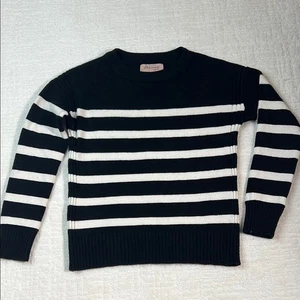 Philosophy schwarz-weiß gestreifter Pullover Pulli Rundhals Langarm S - Bild 1 von 8
