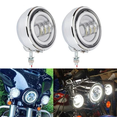 For Yamaha Road Star Silverado XV1600 4.5" Fog Passing Lights  w/Housing Bracket Foto 1 de 4