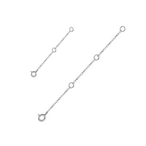 925 Sterling Silver 1.5mm Necklace Extender Bracelet Anklet Chain Extenders R... - Picture 1 of 7