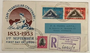 1953 South Africa Registered First Day of Issue - Picture 1 of 2