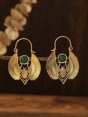 Pendientes J.Jill Escarabajo Escarabajo Aro Insecto Dorado De Colección Boho Gótico Alas Antiguo Insecto Foto 1 de 4