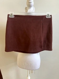 Minifalda para mujer Altarit State granate imitación gamuza lateral dividida talla mediana  - Imagen 1 de 8