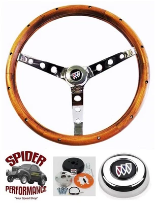 1969-1977 Buick wood steering wheel 15" CLASSIC WALNUT - Image 1 of 4