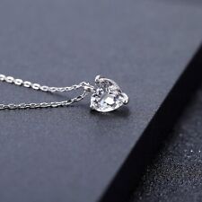 Natural White Quartz Heart Shaped Pendant Necklace
