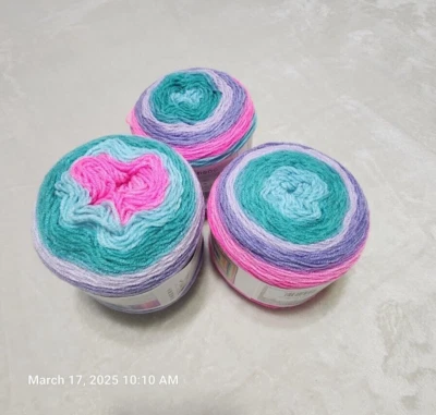 Lion Brand Mandala Baby Yarn 3 Cakes 5.3oz 590yd Same Color Lot 14946 & 15055(2) - Image 1 of 4