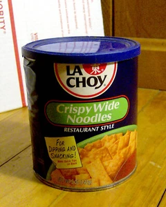 Fideos crujientes LA CHOW de colección raros años 80 SELLADOS SIN ABRIR envases de alimentos antiguos - Imagen 1 de 4