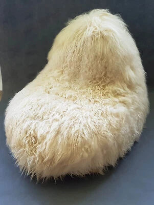 XXL Lammfell Sack Schaffell Sitzsack Lammfellsack Bean Bags Creme 80cm - Bild 1 von 3